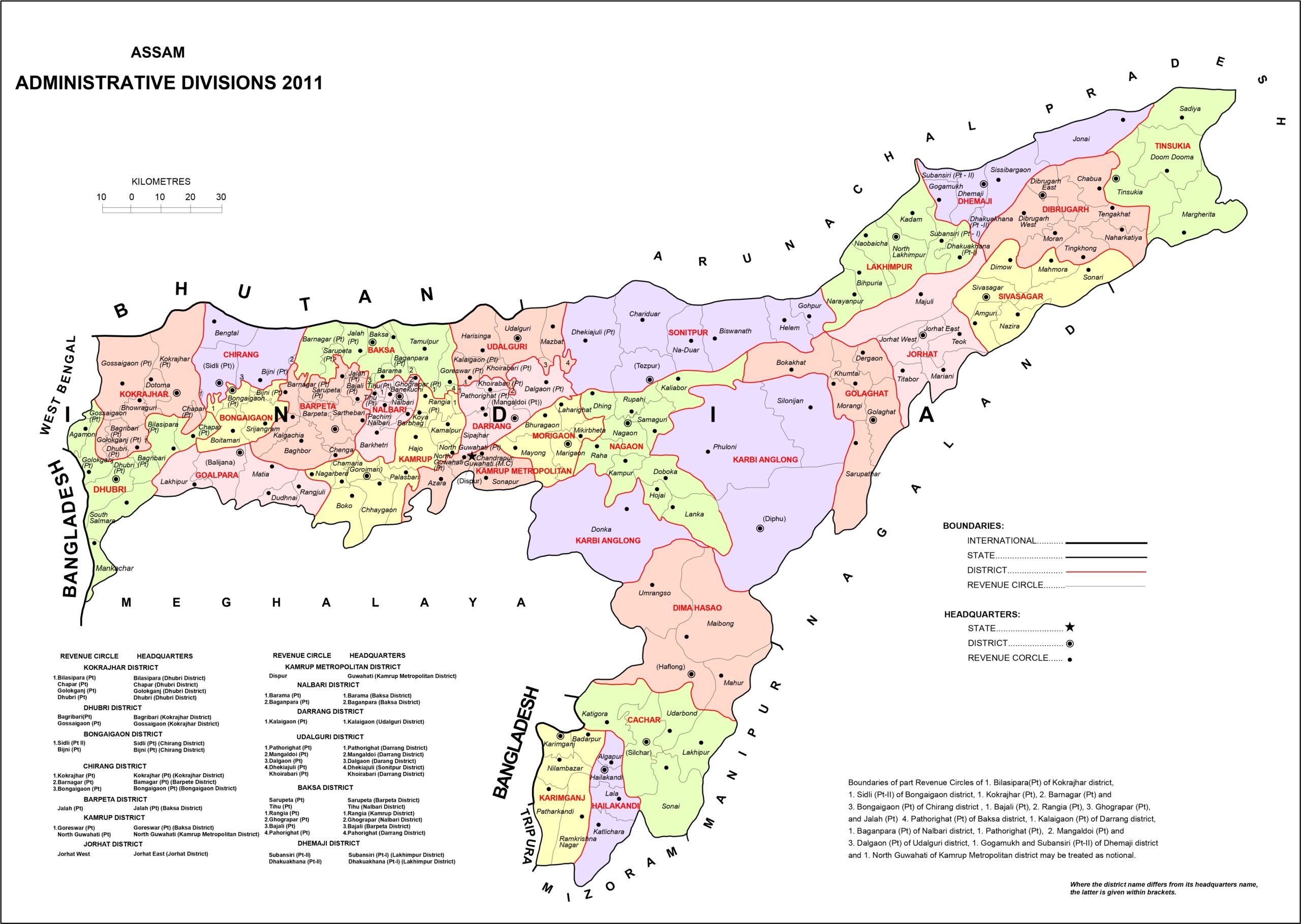 Assam District Map